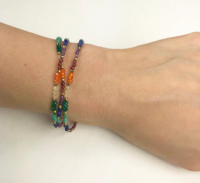 Chakra Triple Strand Bracelet - One Color / One Size - Jewelry & Accessories - Bracelets & Bangles