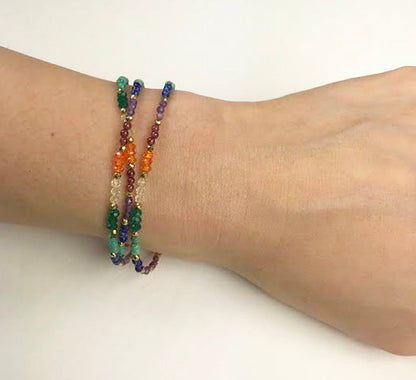 Chakra Triple Strand Bracelet - One Color / One Size - Jewelry & Accessories - Bracelets & Bangles