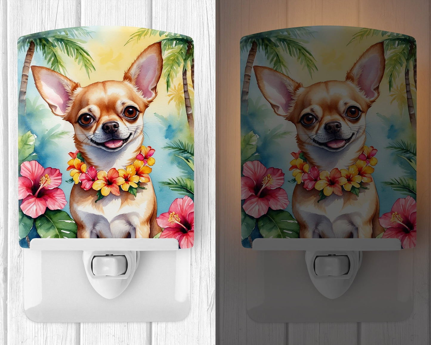 Chihuahua Luau Ceramic Night Light - One Color / One Size - Home & Garden - Home Improvement - Lights & Lighting