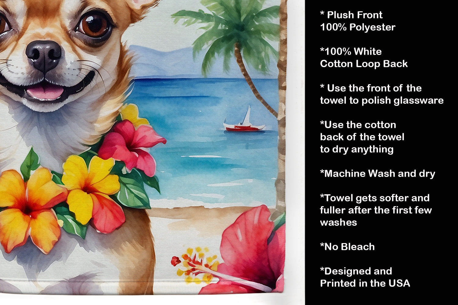 Chihuahua Luau Kitchen Towel - One Color / One Size - Home & Garden - Home Textile - Towels
