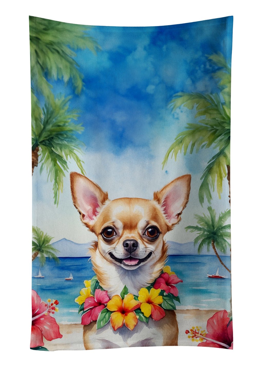 Chihuahua Luau Kitchen Towel - One Color / One Size - Home & Garden - Home Textile - Towels