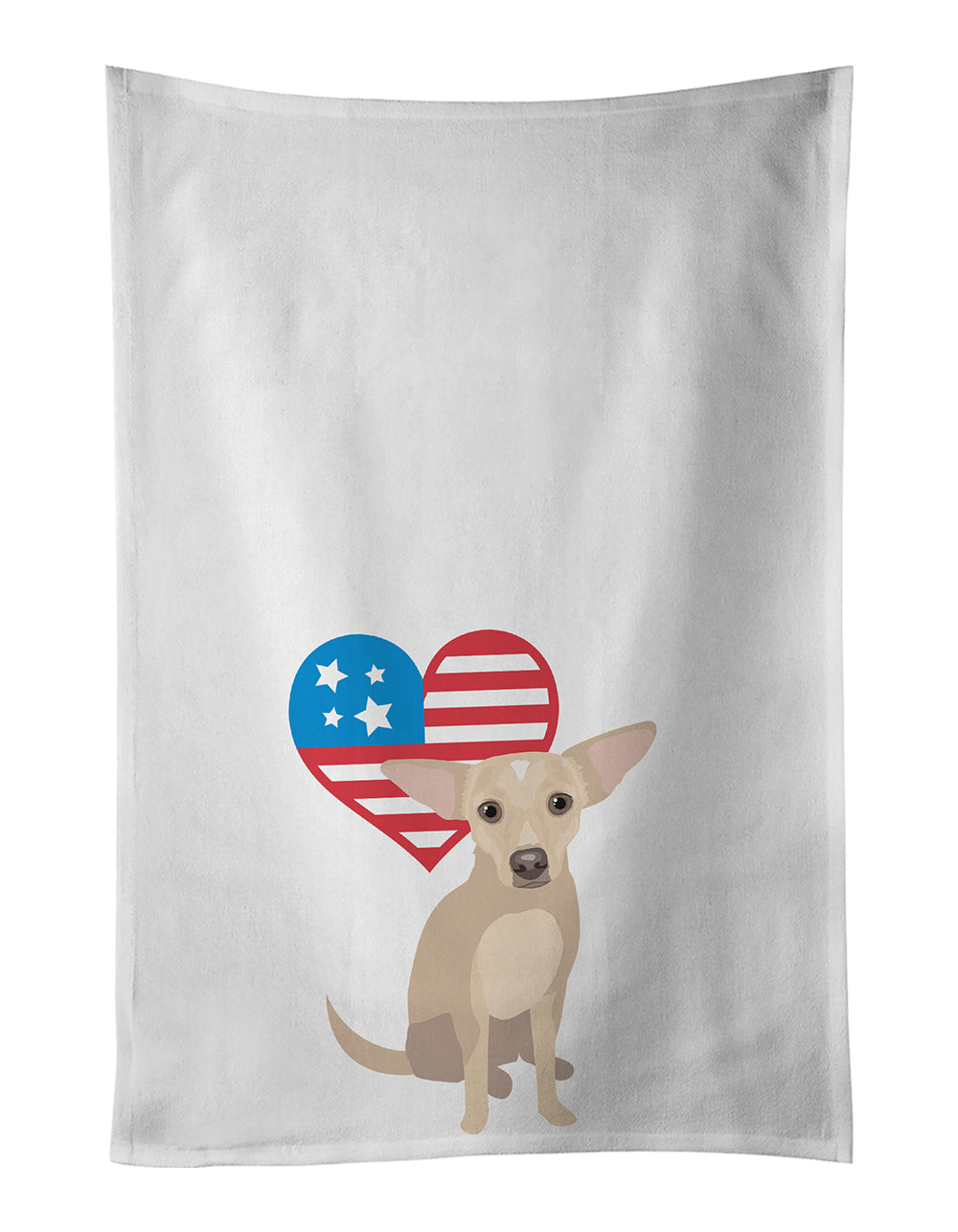 Chihuahua Silver Patriotic Kitchen Towel Set of 2 - One Color / One Size - Home & Garden - Home Textile - Towels