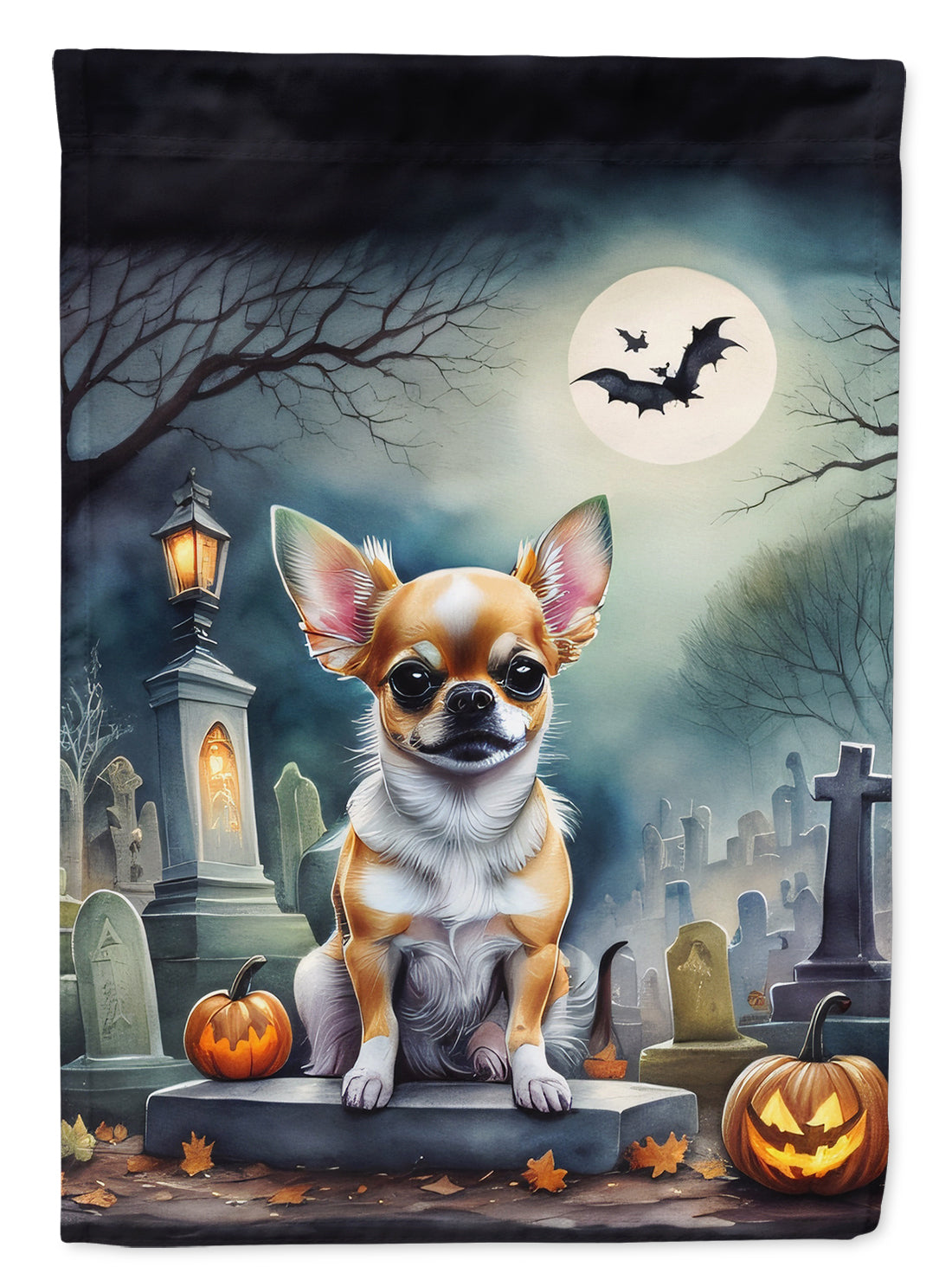 Chihuahua Spooky Halloween Garden Flag - One Color / One Size - Home & Garden - Home Decor - Flags Banners & Accessories