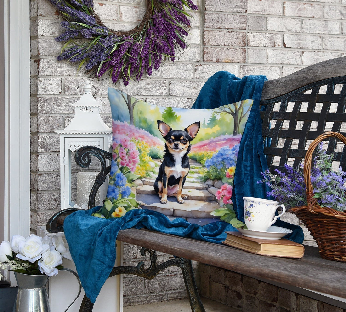 Chihuahua Spring Path Throw Pillow - One Color / One Size - Home & Garden - Home Textile - Pillows