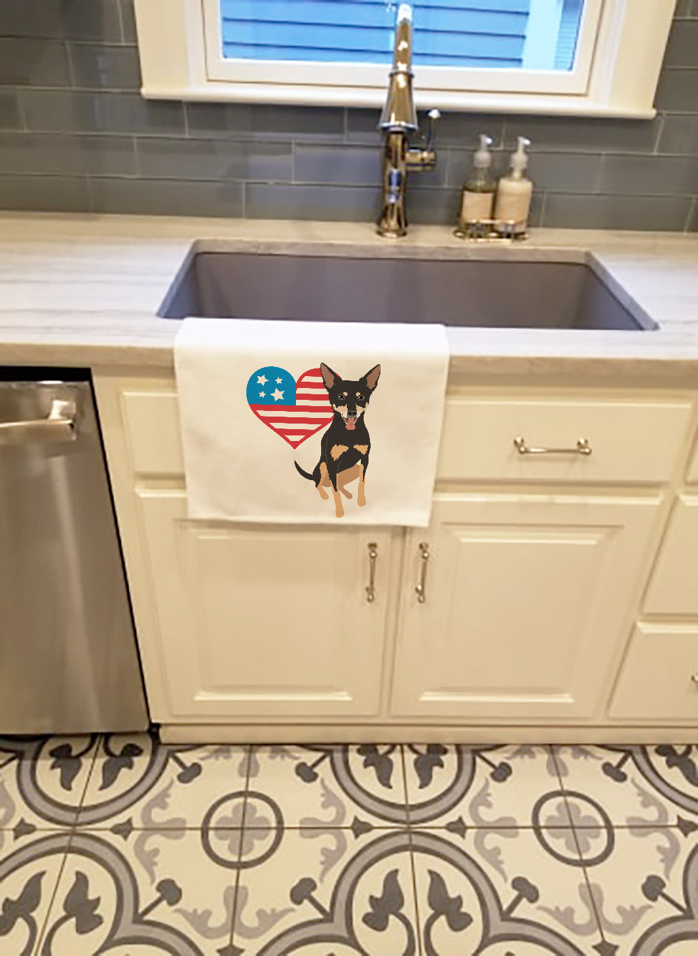 Chihuahua Tricolor #1 Patriotic Kitchen Towel Set of 2 - One Color / One Size - Home & Garden - Home Textile - Towels