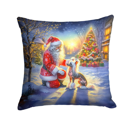 Chinese Crested and Santa Claus Throw Pillow - One Color / One Size - Home & Garden - Home Textile - Pillows