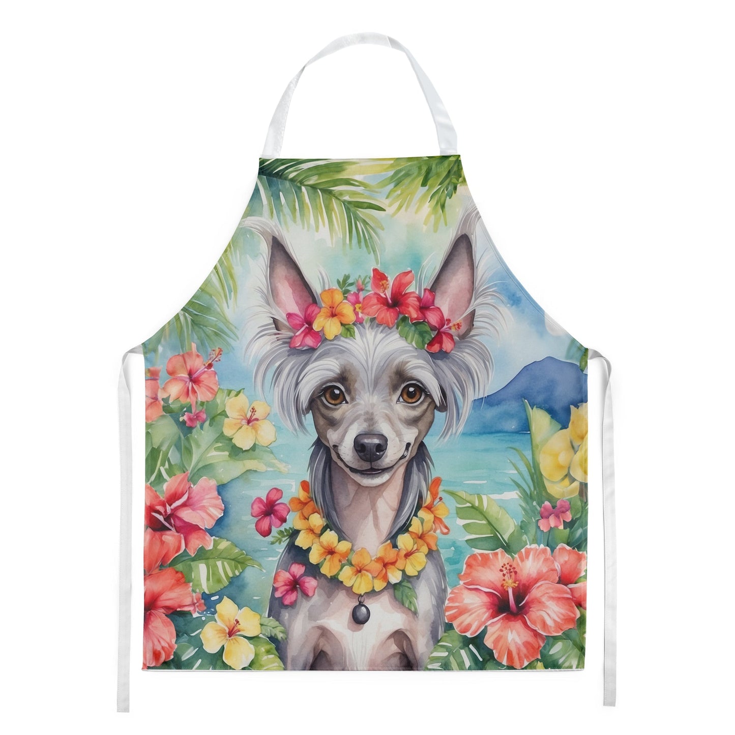 Chinese Crested Luau Apron - One Color / One Size - Home & Garden - Kitchen Dining & Bar - Table Decoration &