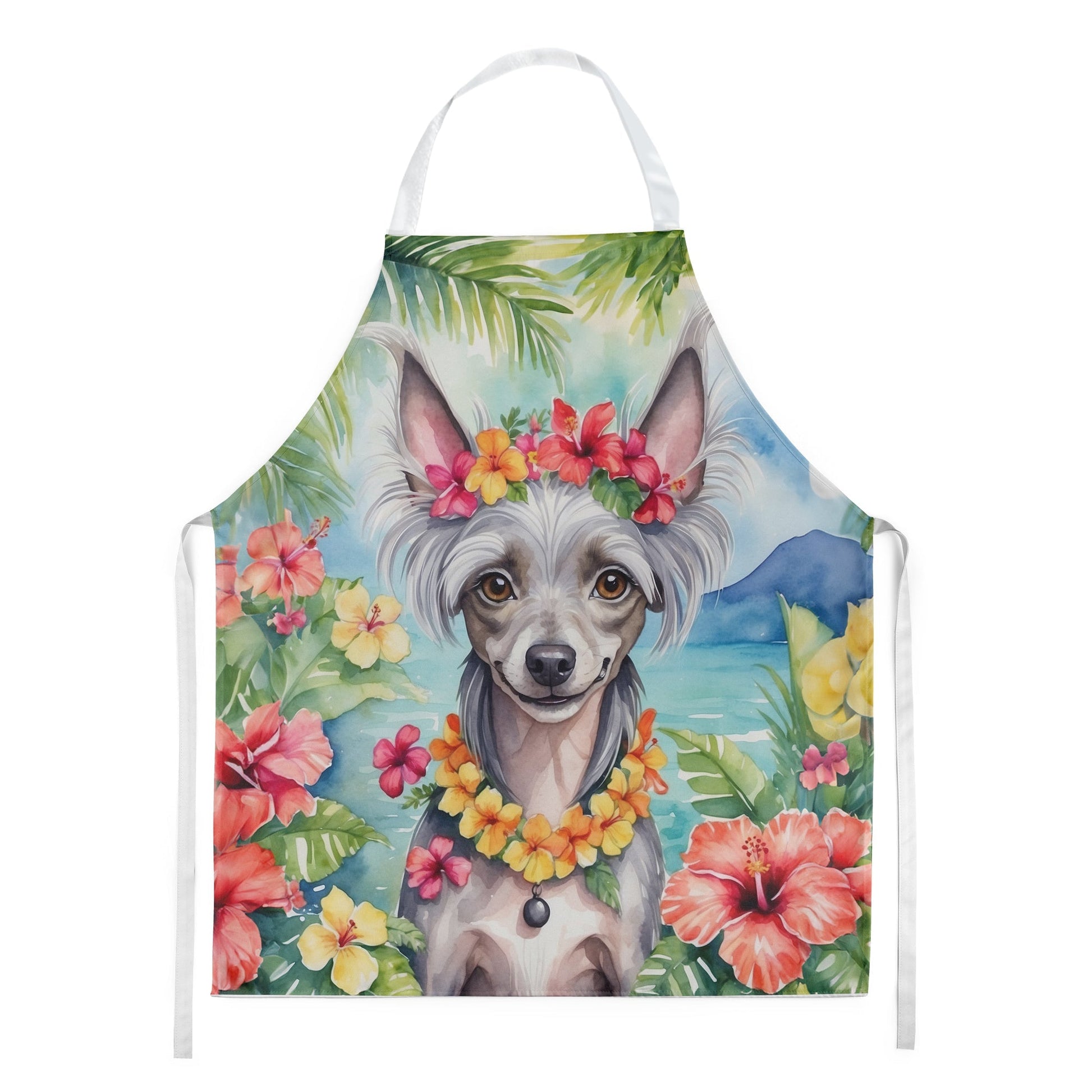 Chinese Crested Luau Apron - One Color / One Size - Home & Garden - Kitchen Dining & Bar - Table Decoration &
