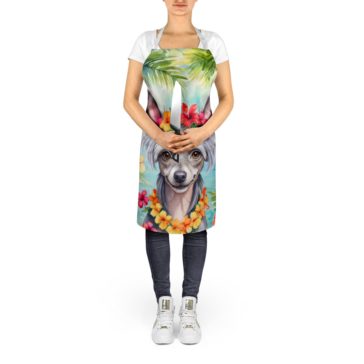 Chinese Crested Luau Apron - One Color / One Size - Home & Garden - Kitchen Dining & Bar - Table Decoration &