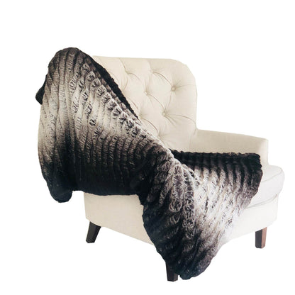Chocolate Brown Ivory Faux Fur Luxury Throw Blanket - Home & Garden - Home Textile - Bedding