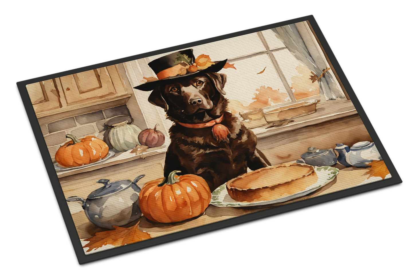 Chocolate Lab Fall Kitchen Pumpkins Doormat - One Color / One Size - Home & Garden - Home Textile - Carpets & Rugs
