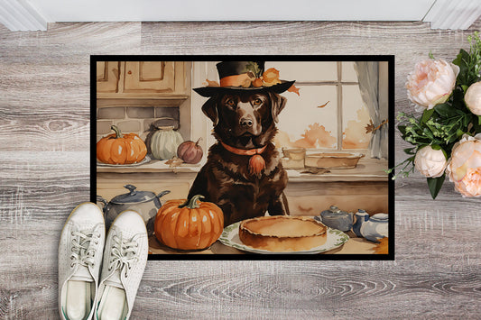 Chocolate Lab Fall Kitchen Pumpkins Doormat - One Color / One Size - Home & Garden - Home Textile - Carpets & Rugs