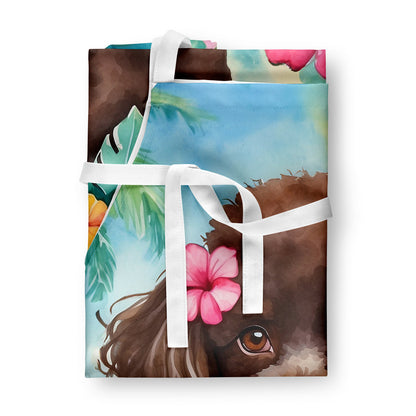 Chocolate Poodle Luau Apron - One Color / One Size - Home & Garden - Kitchen Dining & Bar - Table Decoration &