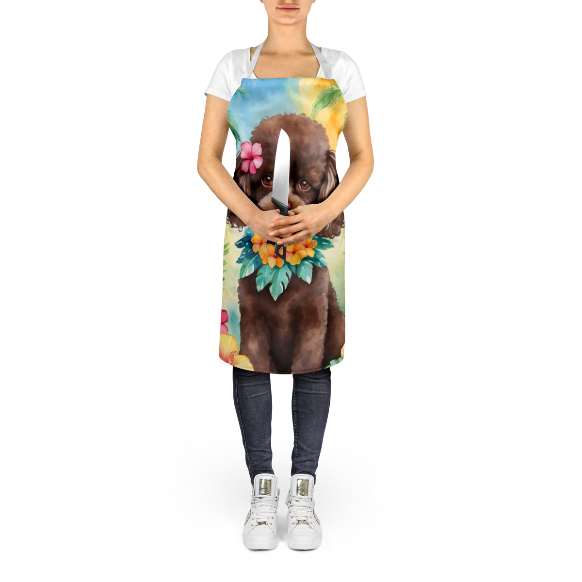 Chocolate Poodle Luau Apron - One Color / One Size - Home & Garden - Kitchen Dining & Bar - Table Decoration &