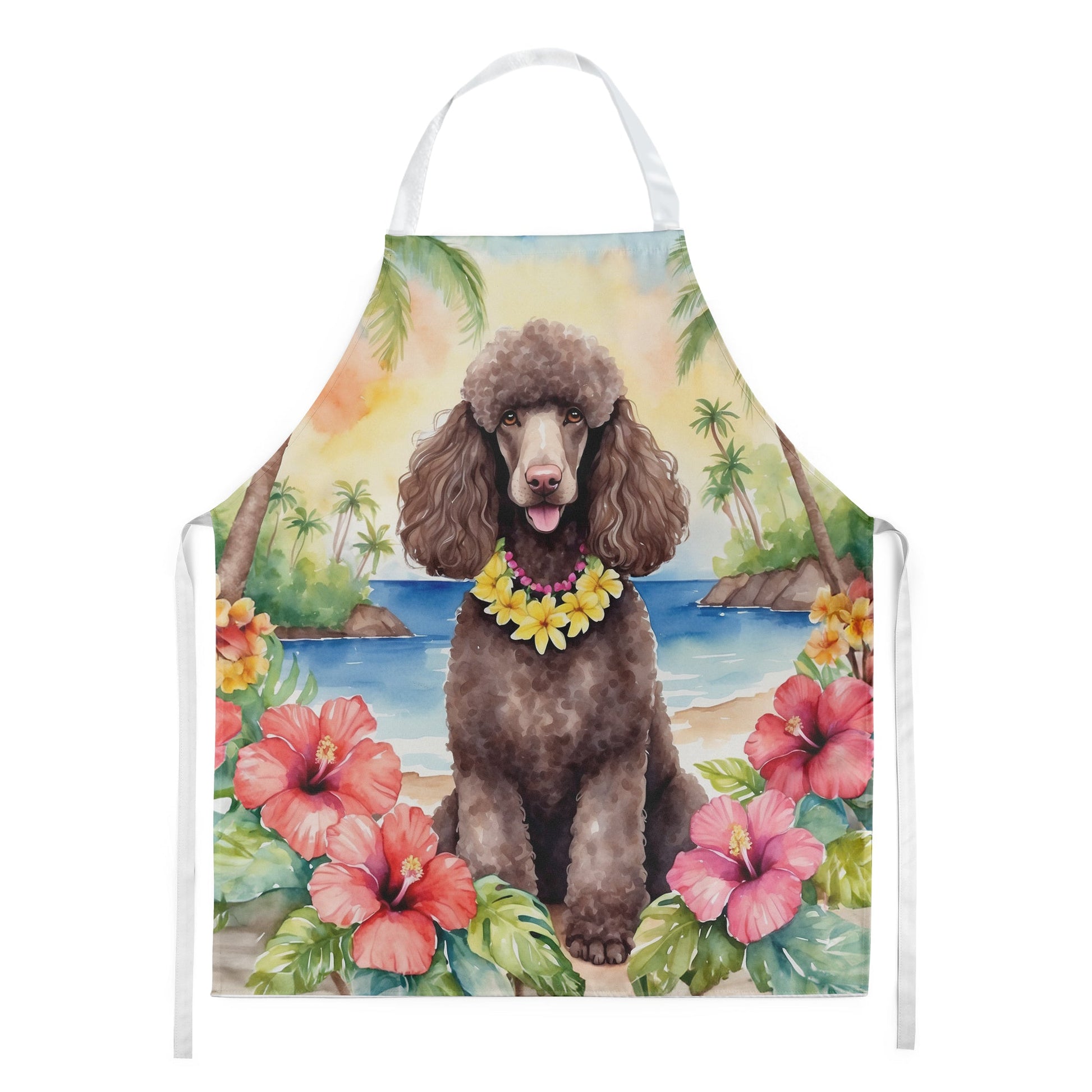 Chocolate Poodle Luau Apron - One Color / One Size - Home & Garden - Kitchen Dining & Bar - Table Decoration &
