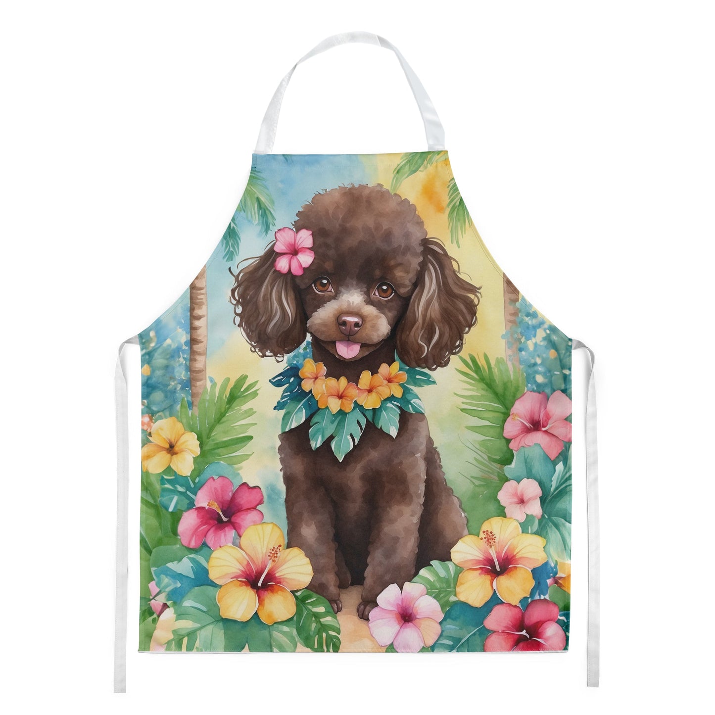 Chocolate Poodle Luau Apron - One Color / One Size - Home & Garden - Kitchen Dining & Bar - Table Decoration &