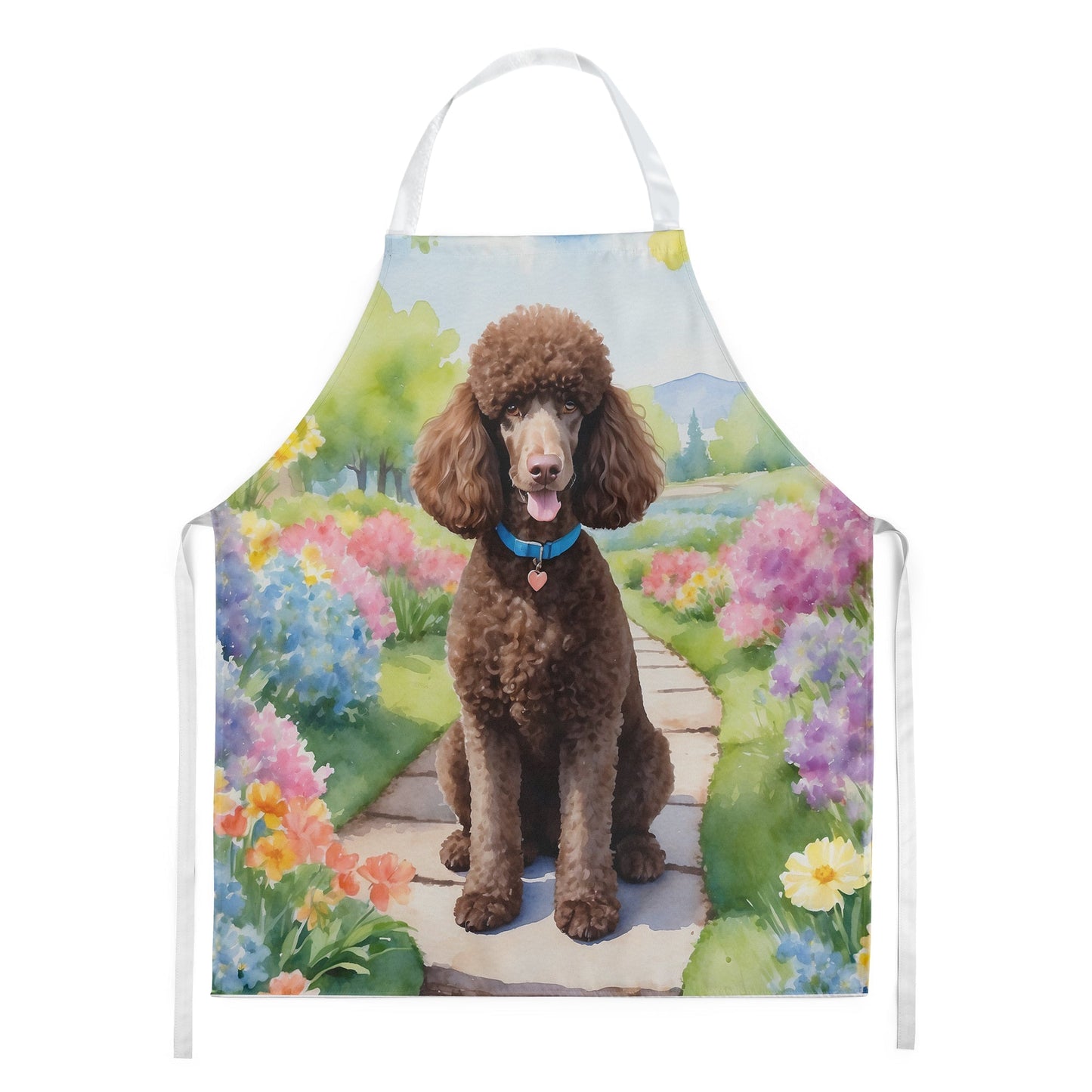 Chocolate Poodle Spring Path Apron - One Color / One Size - Home & Garden - Kitchen Dining & Bar - Table Decoration &