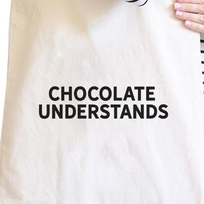Chocolate Understands Natural Canvas Bag Holiday Gifts Tote Bags - One Color / One Size - Bags & Luggage - Women’s Bags