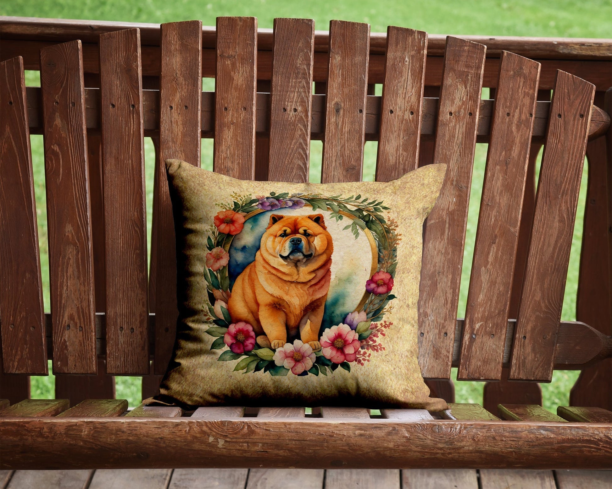 Chow Chow and Flowers Throw Pillow - One Color / One Size - Home & Garden - Home Textile - Pillows