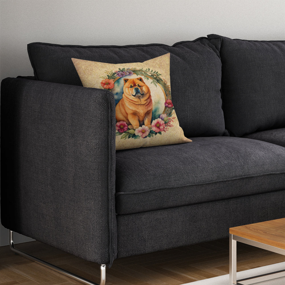 Chow Chow and Flowers Throw Pillow - One Color / One Size - Home & Garden - Home Textile - Pillows