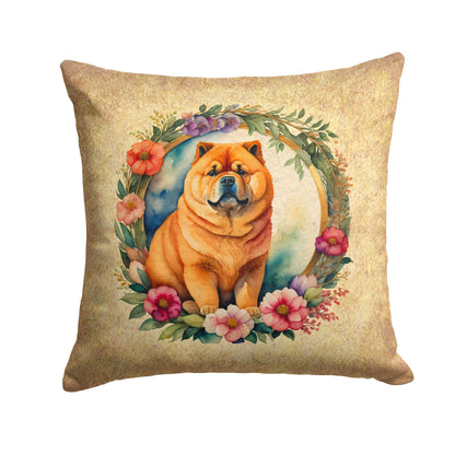 Chow Chow and Flowers Throw Pillow - One Color / One Size - Home & Garden - Home Textile - Pillows