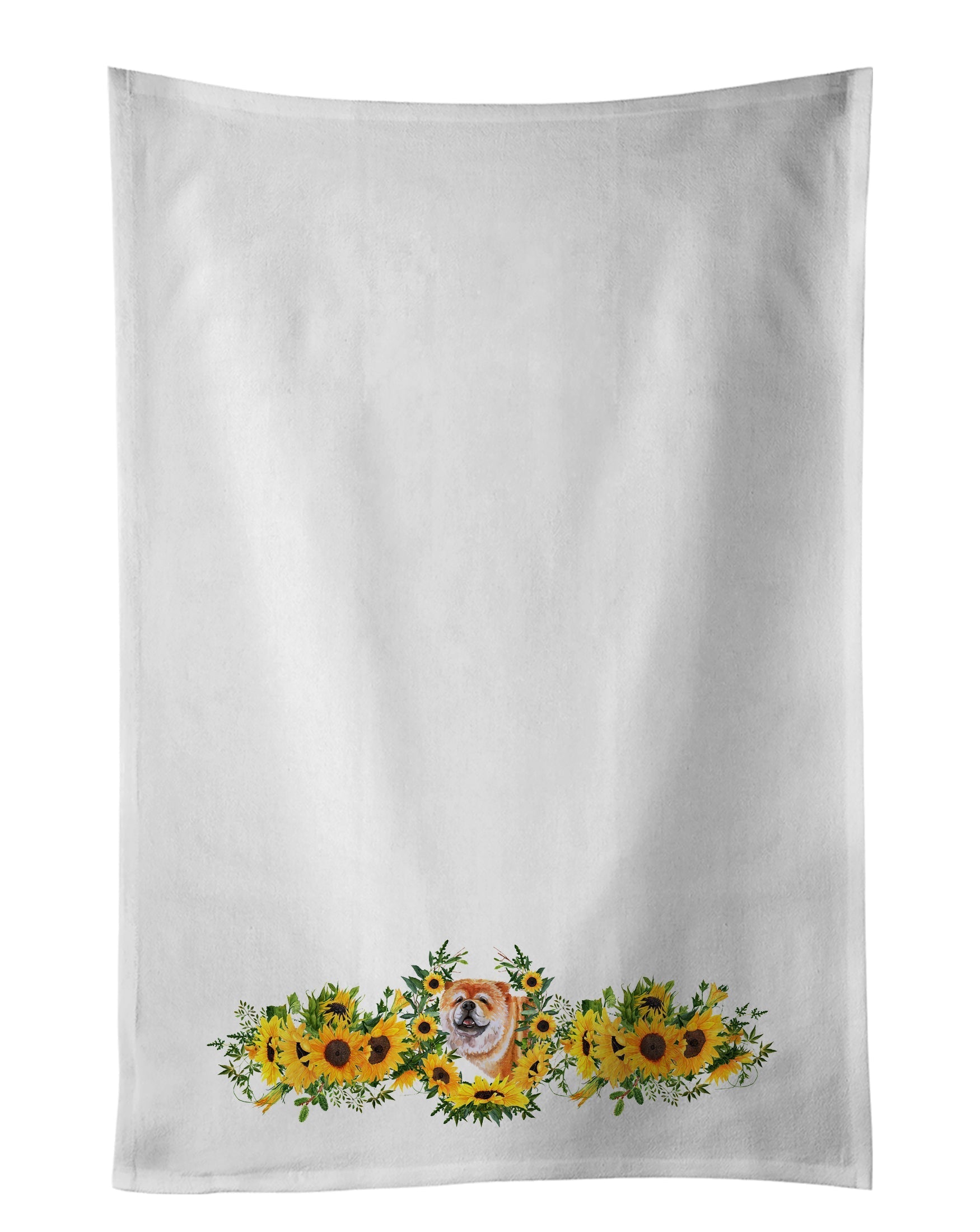 Chow Chow in Sunflowers Kitchen Towel Set of 2 - One Color / One Size - Home & Garden - Home Textile - Towels