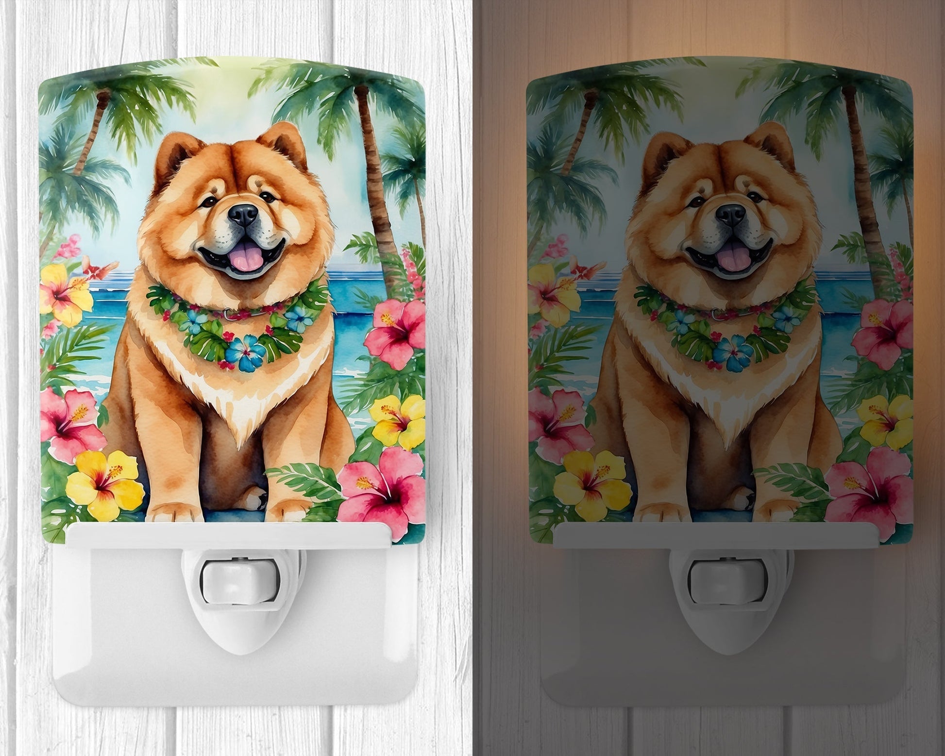 Chow Chow Luau Ceramic Night Light - One Color / One Size - Home & Garden - Home Improvement - Lights & Lighting