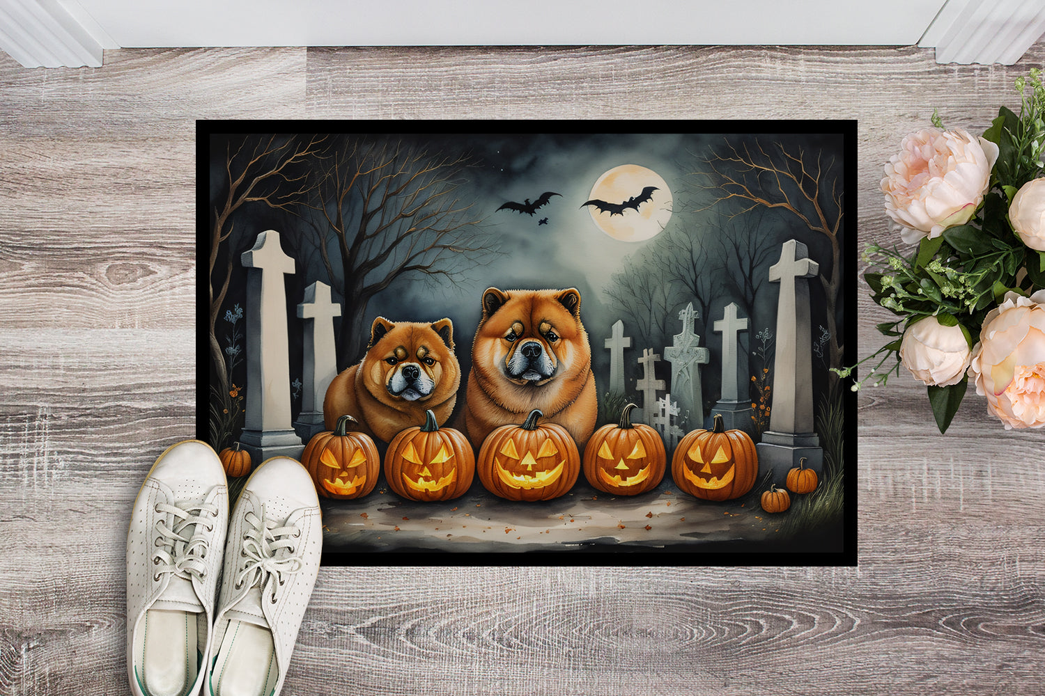 Chow Chow Spooky Halloween Doormat - One Color / One Size - Home & Garden - Home Textile - Carpets & Rugs
