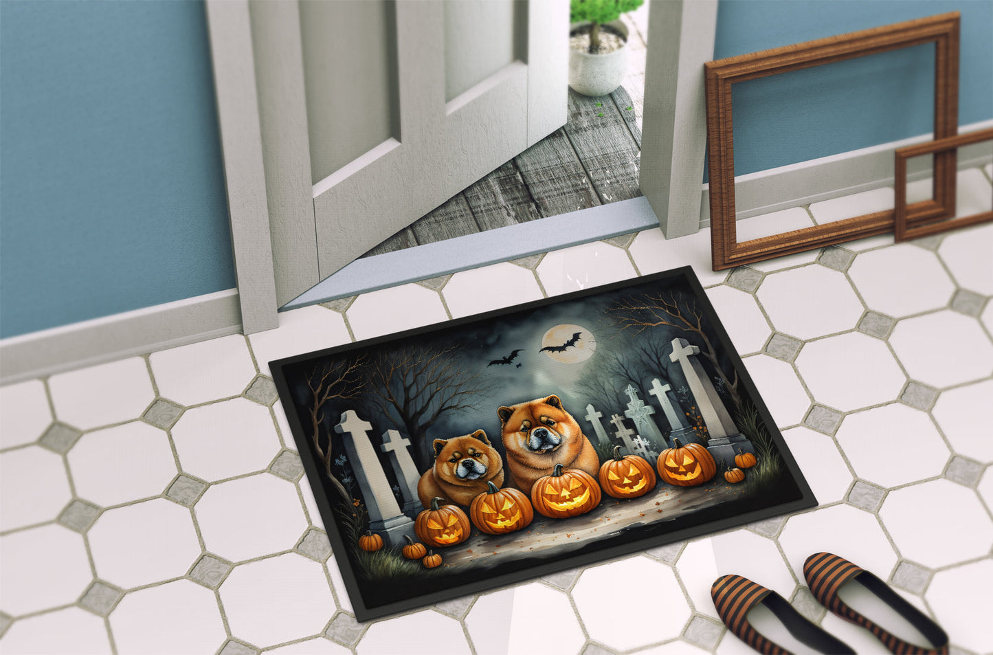 Chow Chow Spooky Halloween Doormat - One Color / One Size - Home & Garden - Home Textile - Carpets & Rugs