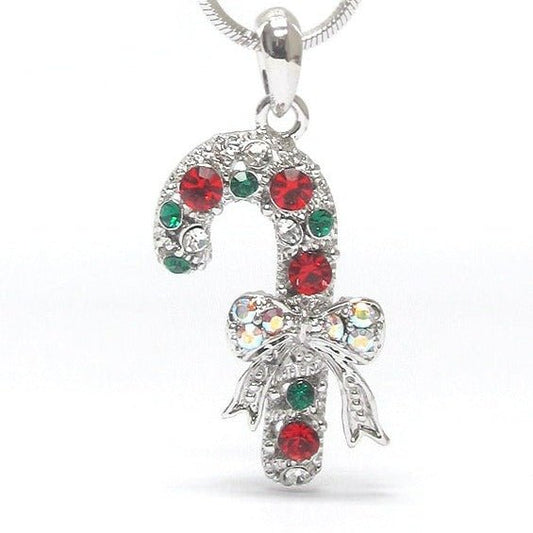 Christmas Candy Cane Necklace - One Color / One Size - Jewelry & Accessories - Necklaces & Pendants - Pendant Necklaces