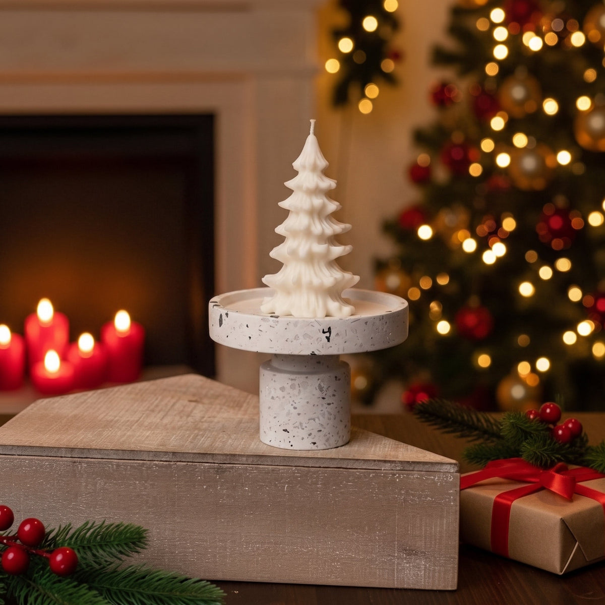 Christmas Tree Cedar Candles Handcrafted in USA - Home & Garden - Home Decor - Candles & Holders