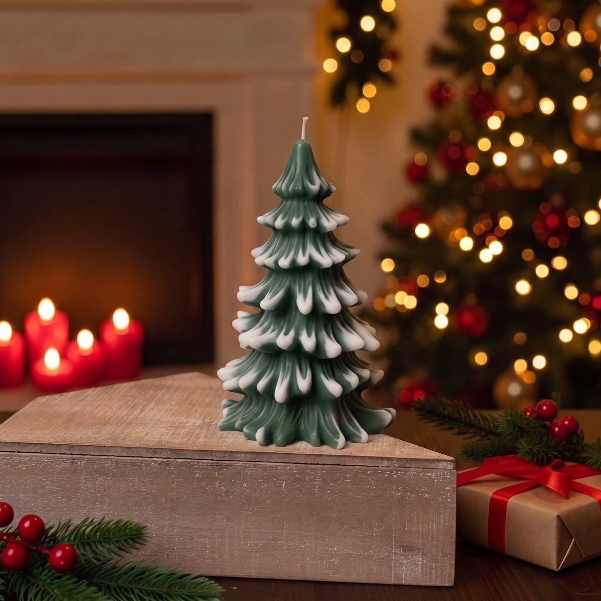 Christmas Tree Cedar Candles Handcrafted in USA - Home & Garden - Home Decor - Candles & Holders