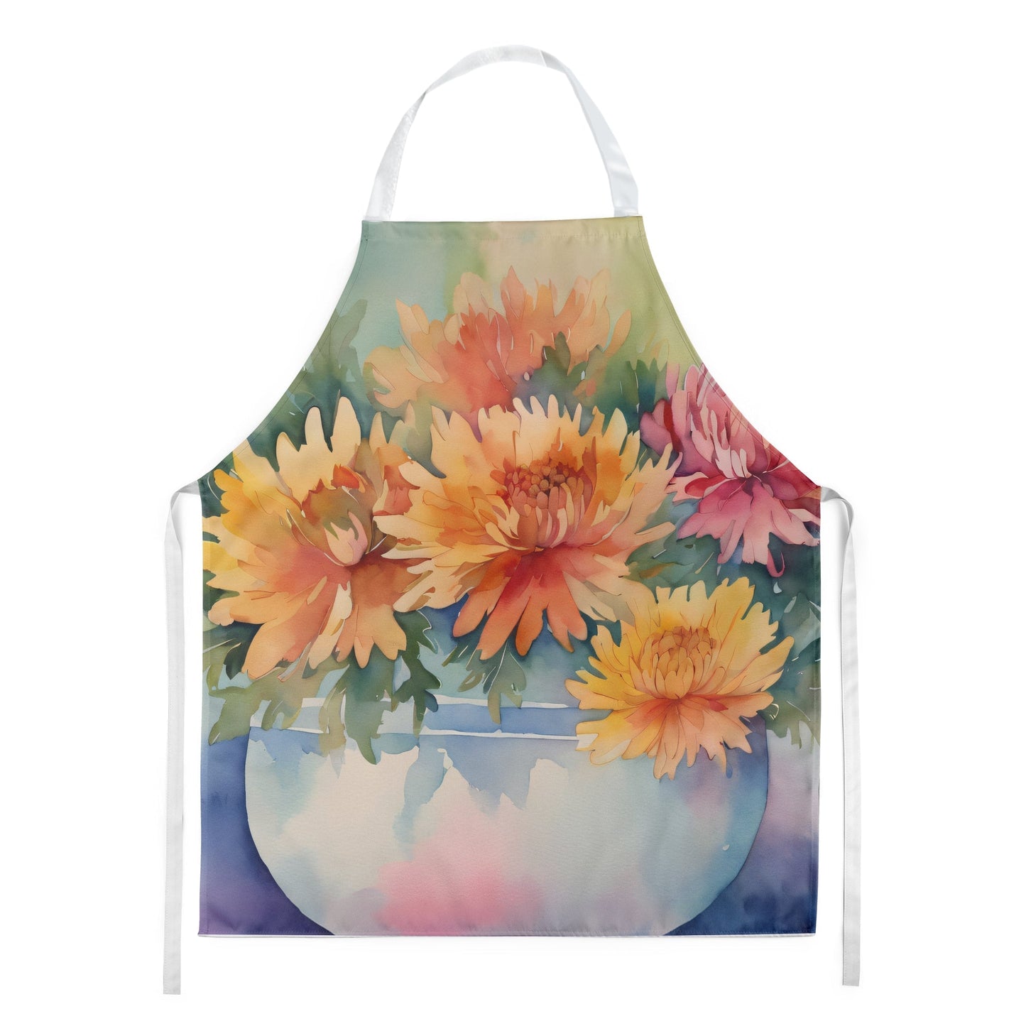 Chrysanthemums in Watercolor Apron - One Color / One Size - Home & Garden - Kitchen Dining & Bar - Table Decoration &