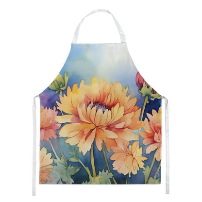 Chrysanthemums in Watercolor Apron - One Color / One Size - Home & Garden - Kitchen Dining & Bar - Table Decoration &