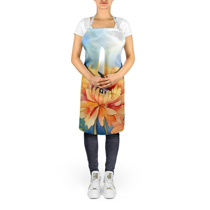 Chrysanthemums in Watercolor Apron - One Color / One Size - Home & Garden - Kitchen Dining & Bar - Table Decoration &