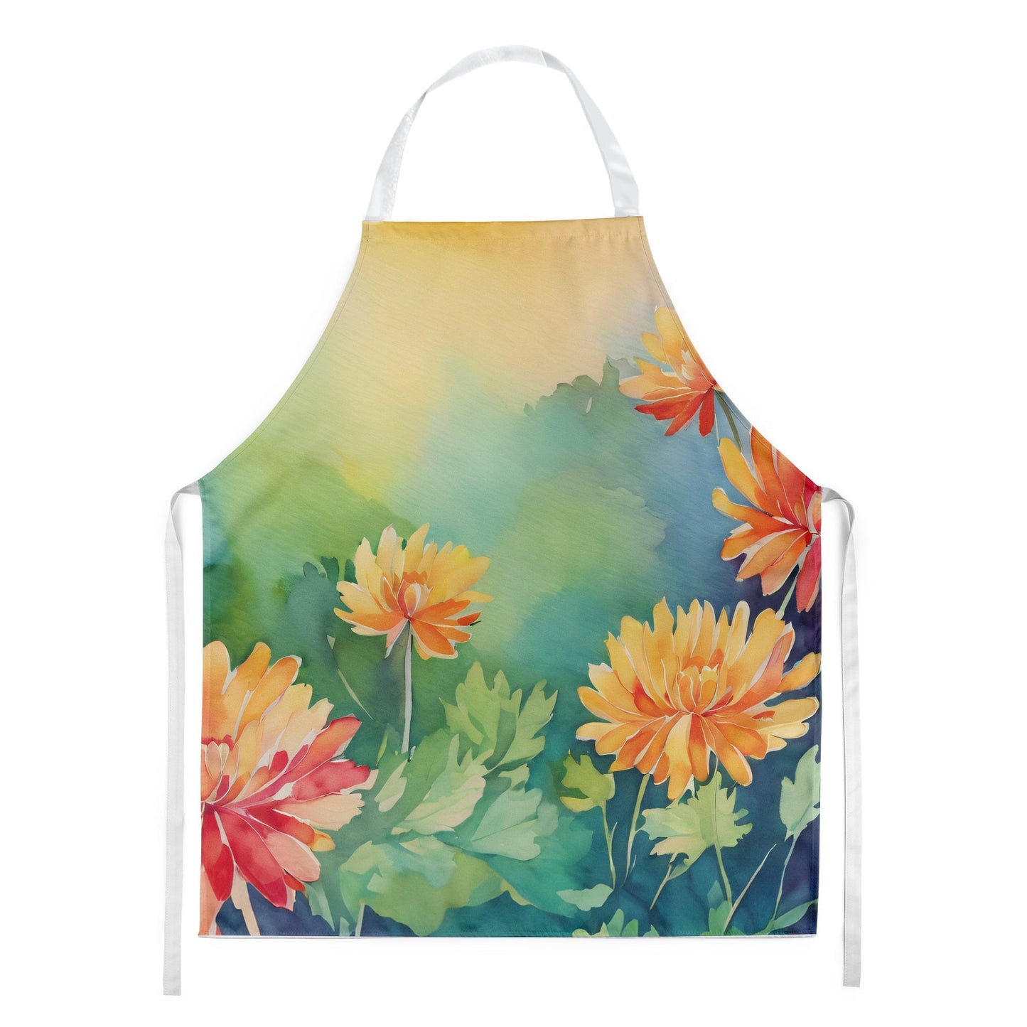 Chrysanthemums in Watercolor Apron - One Color / One Size - Home & Garden - Kitchen Dining & Bar - Table Decoration &
