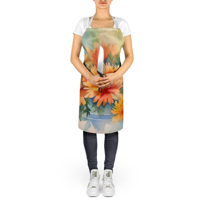 Chrysanthemums in Watercolor Apron - One Color / One Size - Home & Garden - Kitchen Dining & Bar - Table Decoration &