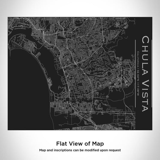 Chula Vista - California Map Bottle with Bamboo Top in Matte Black - Drinkware