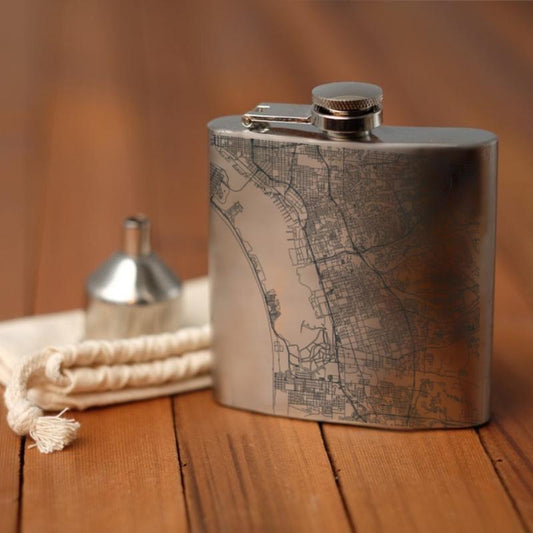 Chula Vista - California Map Hip Flask - Drinkware