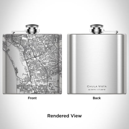 Chula Vista - California Map Hip Flask - Drinkware