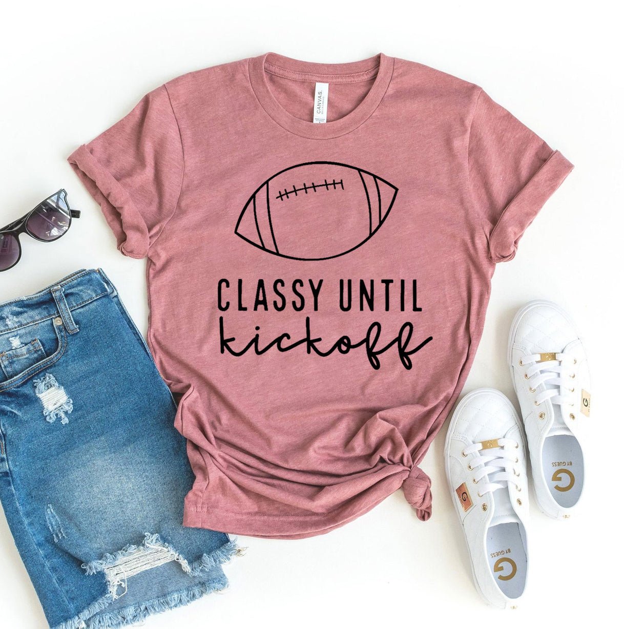 Classy Until Kickoff T-Shirt - Women’s Fashion - Women’s Clothing - Tops & Tees - T-Shirts