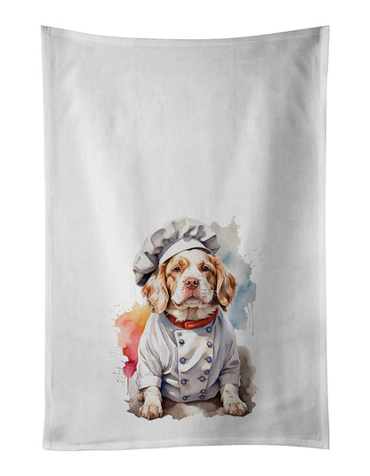 Clumber Spaniel Chef Kitchen Towel Set of 2 - One Color / One Size - Home & Garden - Home Textile - Towels