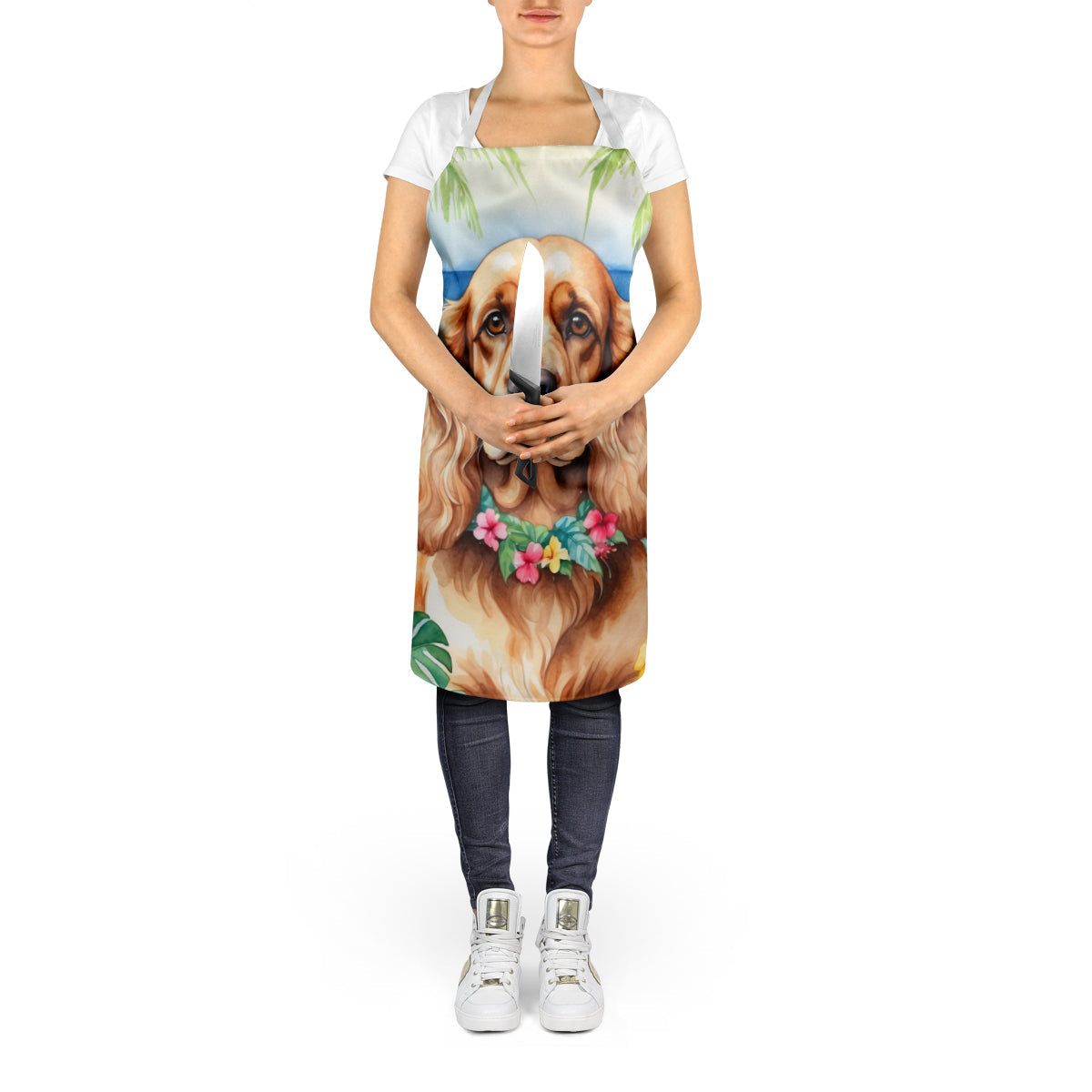 Cocker Spaniel Luau Apron - One Color / One Size - Home & Garden - Kitchen Dining & Bar - Table Decoration & Accessories