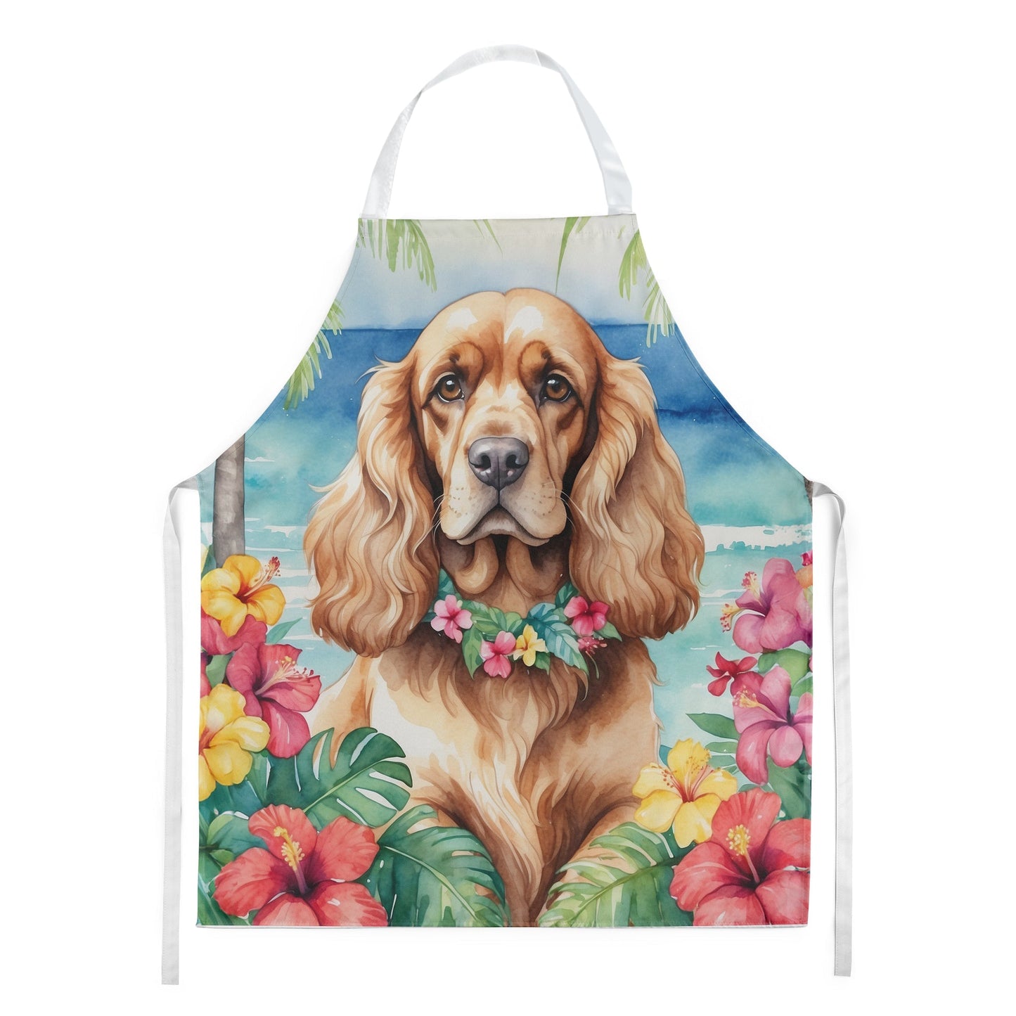 Cocker Spaniel Luau Apron - One Color / One Size - Home & Garden - Kitchen Dining & Bar - Table Decoration & Accessories