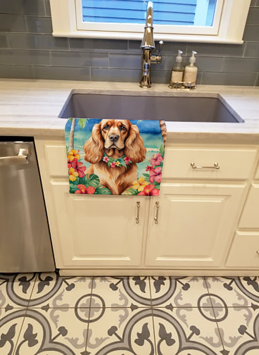 Cocker Spaniel Luau Kitchen Towel - One Color / One Size - Home & Garden - Home Textile - Towels