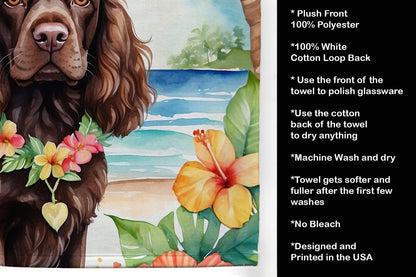 Cocker Spaniel Luau Kitchen Towel - One Color / One Size - Home & Garden - Home Textile - Towels