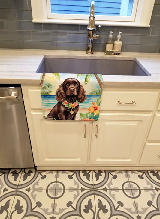 Cocker Spaniel Luau Kitchen Towel - One Color / One Size - Home & Garden - Home Textile - Towels