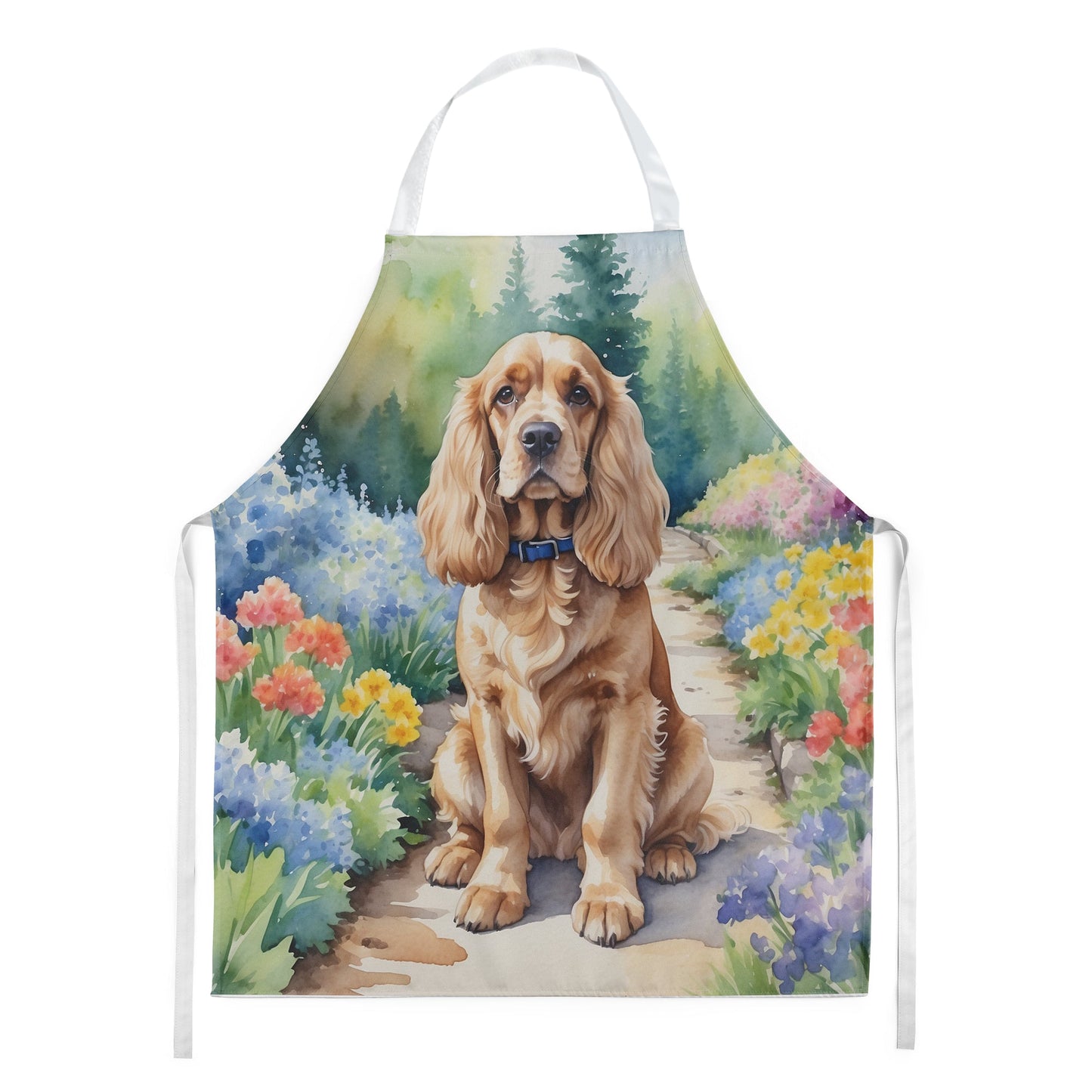 Cocker Spaniel Spring Path Apron - One Color / One Size - Home & Garden - Kitchen Dining & Bar - Table Decoration &