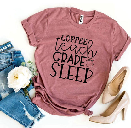 Coffee Teach Grade Sleep T-Shirt - Women’s Fashion - Women’s Clothing - Tops & Tees - T-Shirts