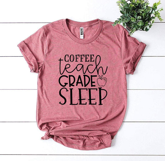 Coffee Teach Grade Sleep T-Shirt - Women’s Fashion - Women’s Clothing - Tops & Tees - T-Shirts
